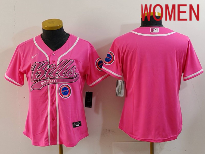 Women Buffalo Bills Blank Pink Joint Name 2024 Nike Limited NFL Jersey style 912